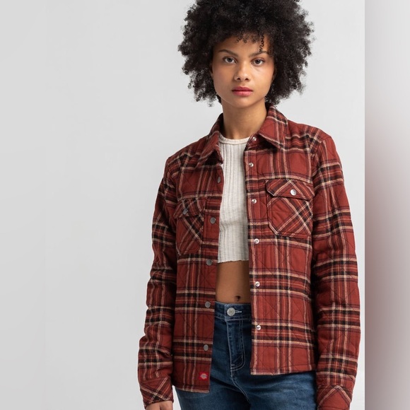 DICKIES Womens Quilted Flannel Jacket - Picture 1 of 8